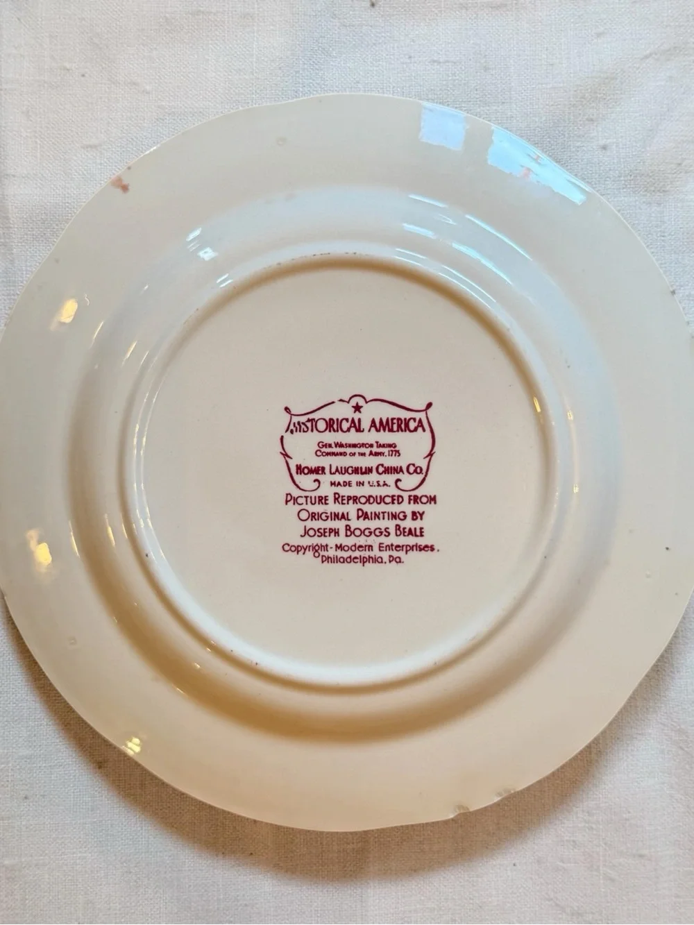 Decorative Wall Plate Set - Red White & Blie Patriotic Historical Transferware
